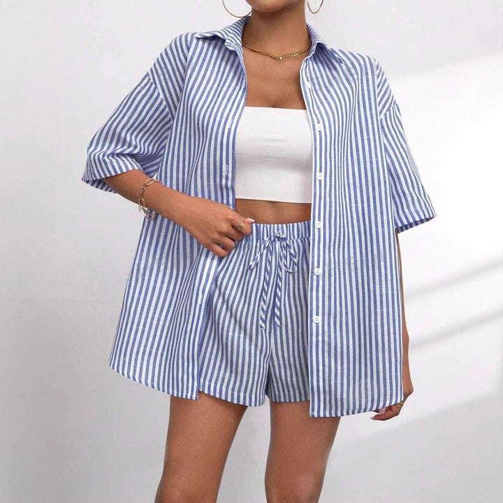 Damen lässiges Hemd und Shorts Set Drune