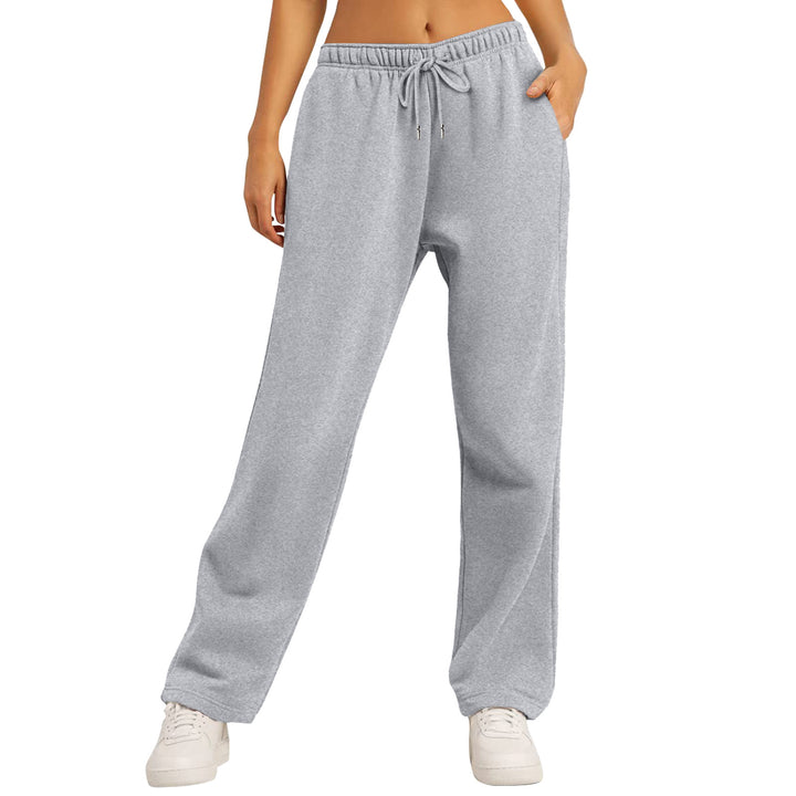 Damen nan extraweiche Relax-Hose mit hohem Komfortbund Kordelzug und geradem Bein Drune