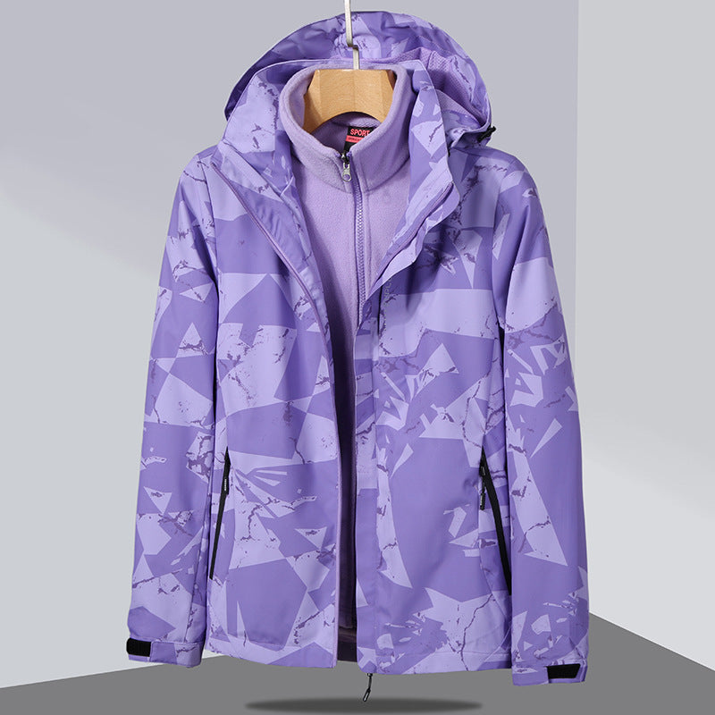 Damen zweilagige Softshelljacke mit abnehmbarer Fleece-Innenjacke und Kapuze Drune