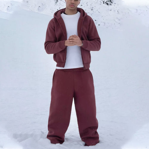 Herren nan Oversize Zip-Hoodie und Relaxed Sweatpants Set Drune