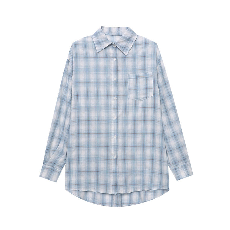 Damen lässige Karobluse mit Knopfdetails und Knotenschluss Drune