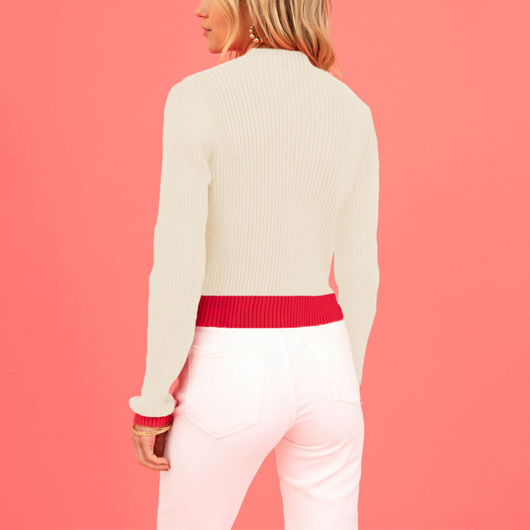 Damen modischer Pullover mit Herzmotiven Drune