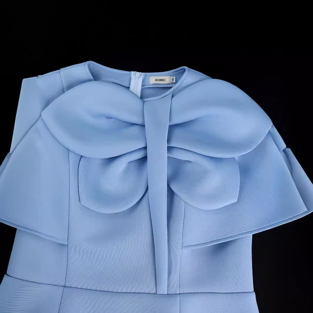 Damen Elegantes Kleid mit voluminösem Schleifenakzent Drune