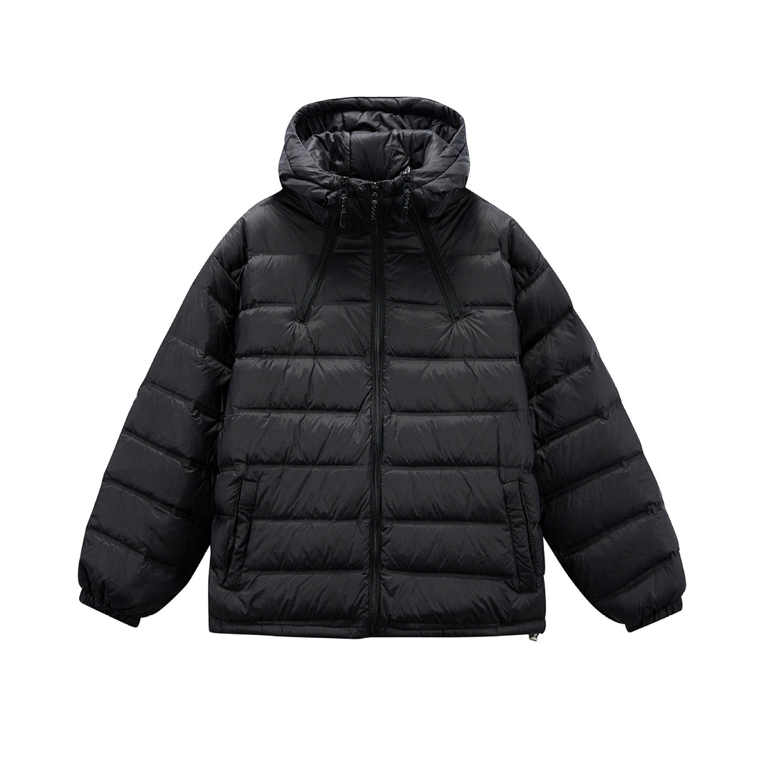 Herren Boxy-Pufferjacke mit hoher Stehkapuze, doppeltem Frontreißverschluss und Tunnelzug Drune