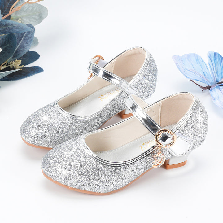 Mädchen Glitzernde Ballerinas mit verstellbarem Riemen und Schmuckdetails Drune