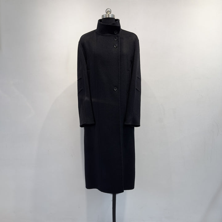 Damen maßgeschneiderter Longline-Wollmischmantel Drune