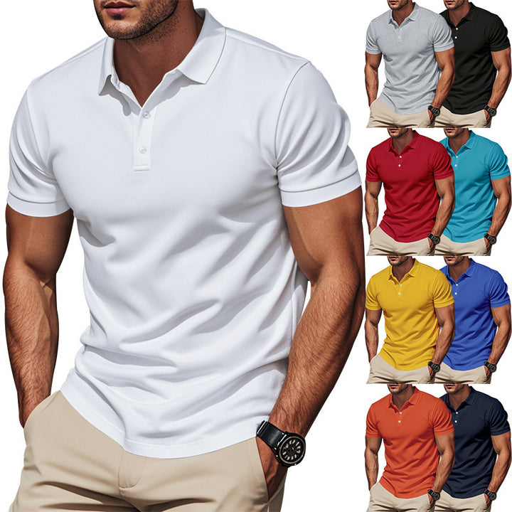 Herren nan atmungsaktives Piqué Poloshirt Kurzarm mit Knopfleiste Drune