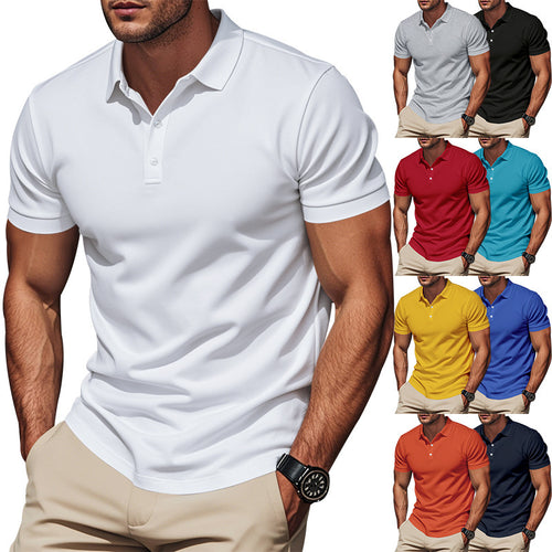 Herren nan atmungsaktives Piqué Poloshirt Kurzarm mit Knopfleiste Drune