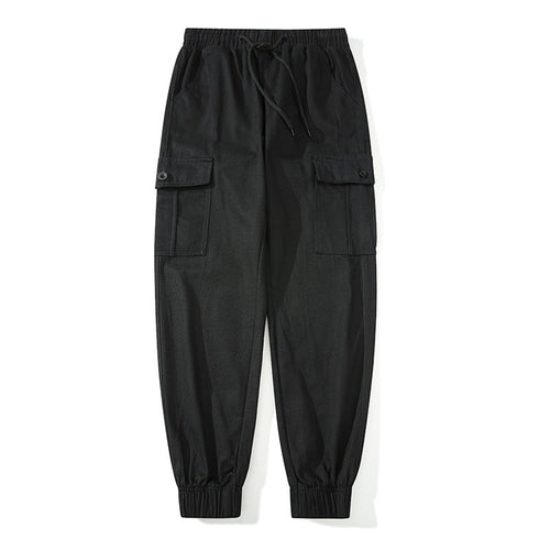Herren Cargo-Joggerhose mit elastischem Bund, Klappentaschen und gerippten Knöcheln Drune