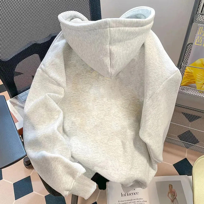 Damen Kapuzenpullover mit niedlichem Katzenmotiv Drune