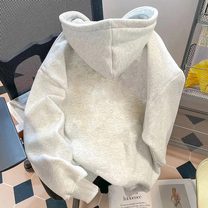 Damen Kapuzenpullover mit niedlichem Katzenmotiv Drune