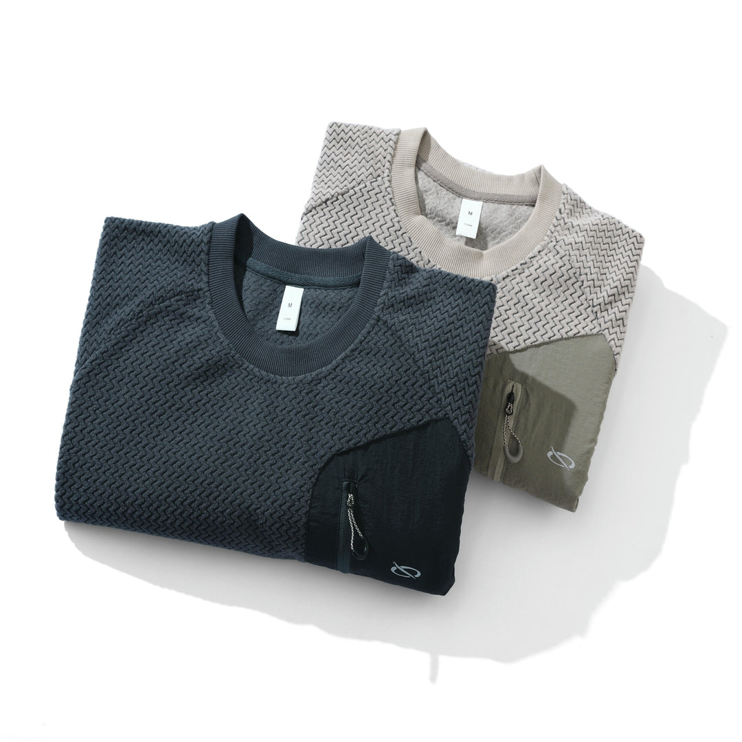 Unisex Strukturiertes Waffel‑Sweatshirt mit Brustzipptasche Drune