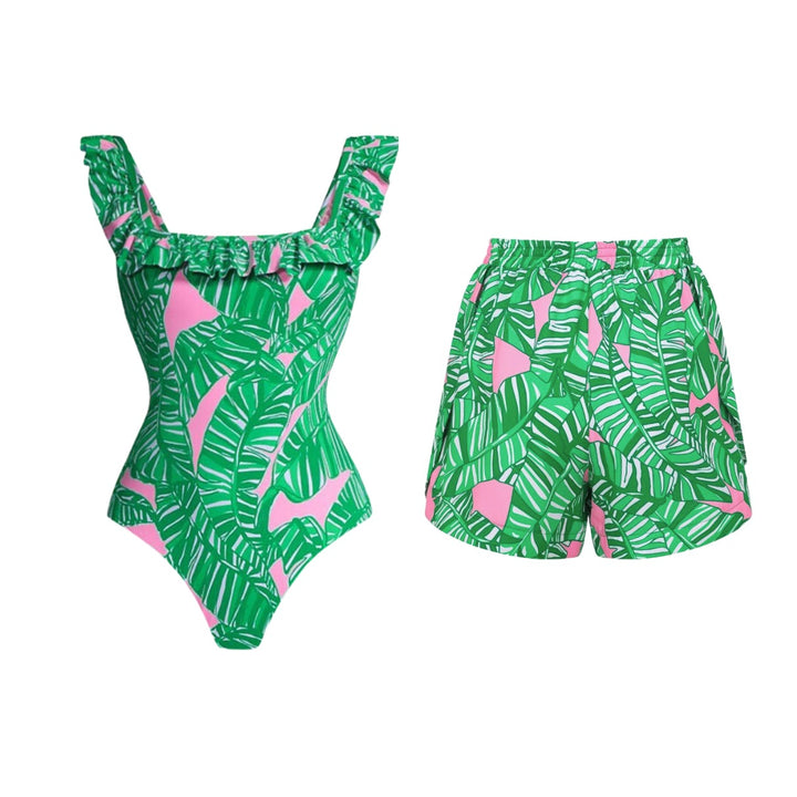 Damen Badeanzug und Maxirock Set Drune