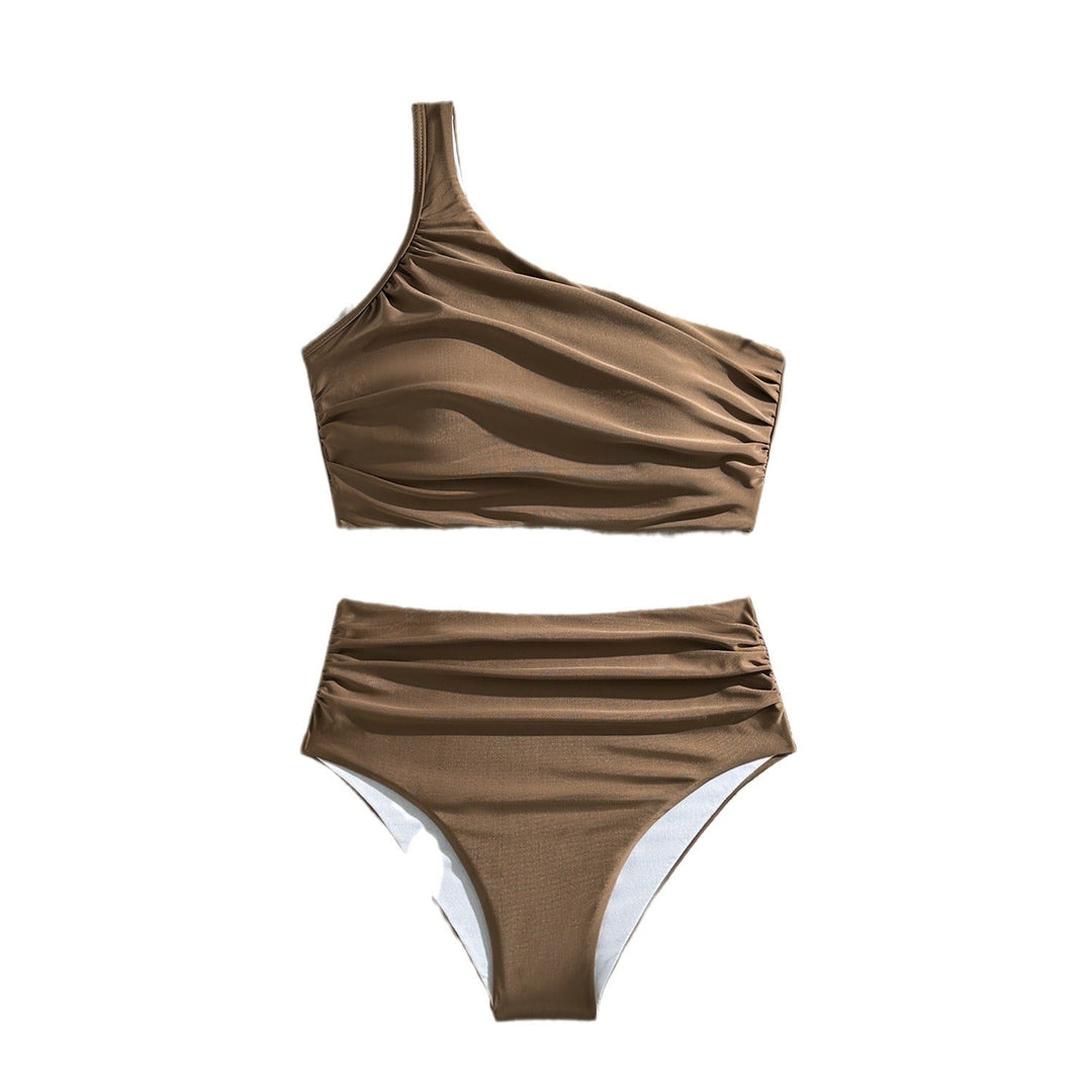 Damen Hochgeschnittenes Bade-Set mit asymmetrischem Oberteil Drune