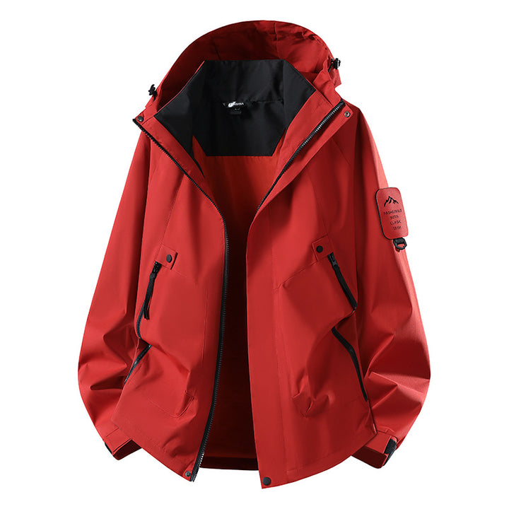Herren Zwei-in-eins Wetterschutzjacke mit abnehmbarer Steppweste und verstellbarer Kapuze Drune