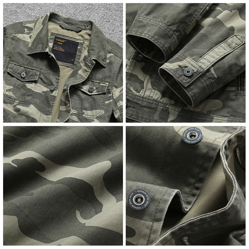 Herren Baumwoll-Twill Hemdjacke im Workwear‑Stil mit Brusttaschen Drune