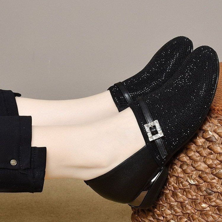Damen Elegante Mokassins mit Glitzer-Akzenten Drune