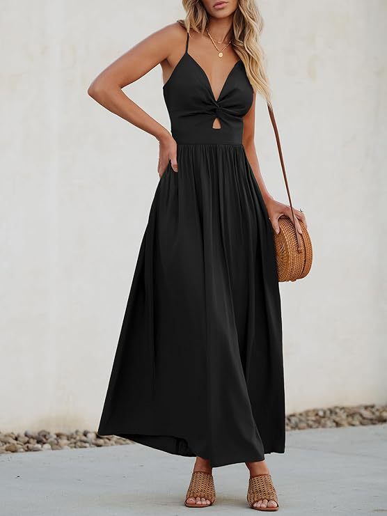 Damen Maxikleid mit schickem Knotendetail und fließendem Schnitt Drune