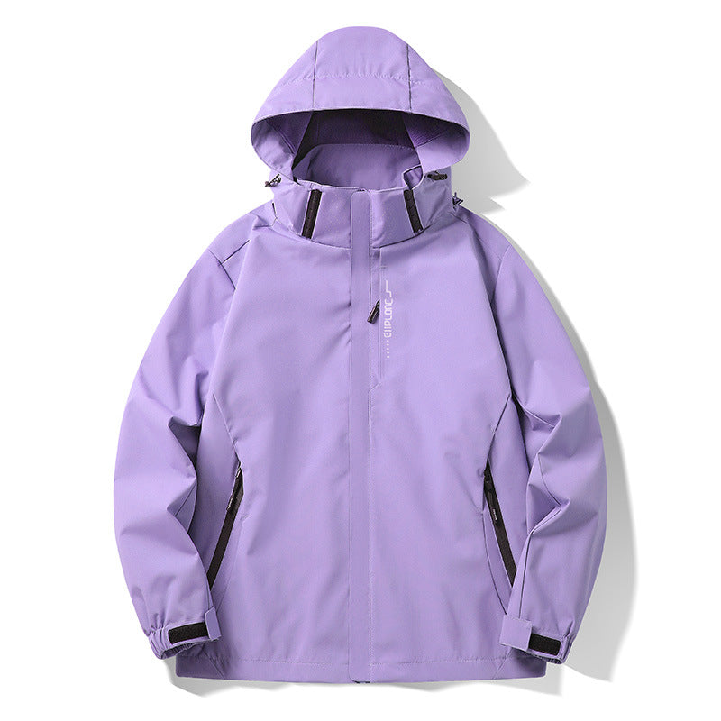 Herren Wasser- und winddichte technische Kapuzen-Outdoorjacke mit verschweißten Nähten und atmungsaktivem Futter Drune