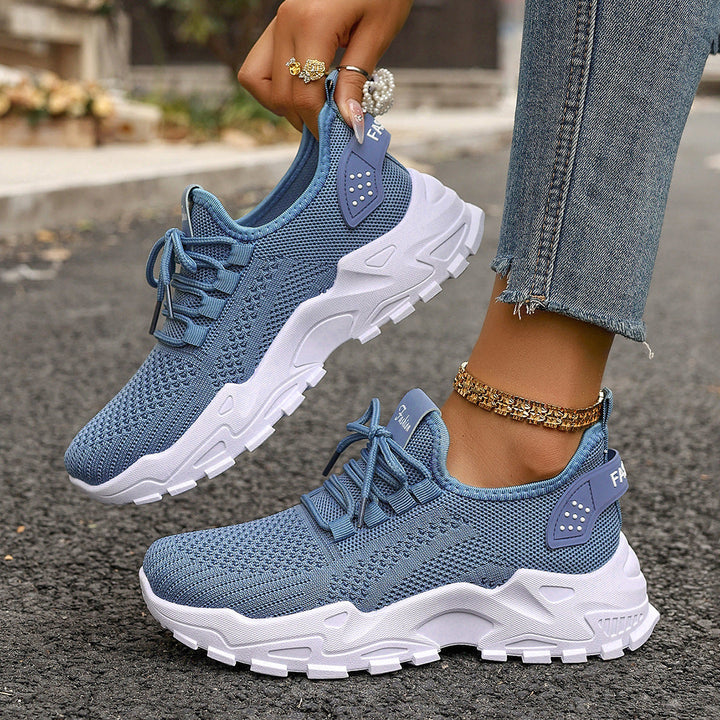 Damen Sportliche Mesh Sneakers mit dämpfender Sohle und atmungsaktiver Konstruktion Drune