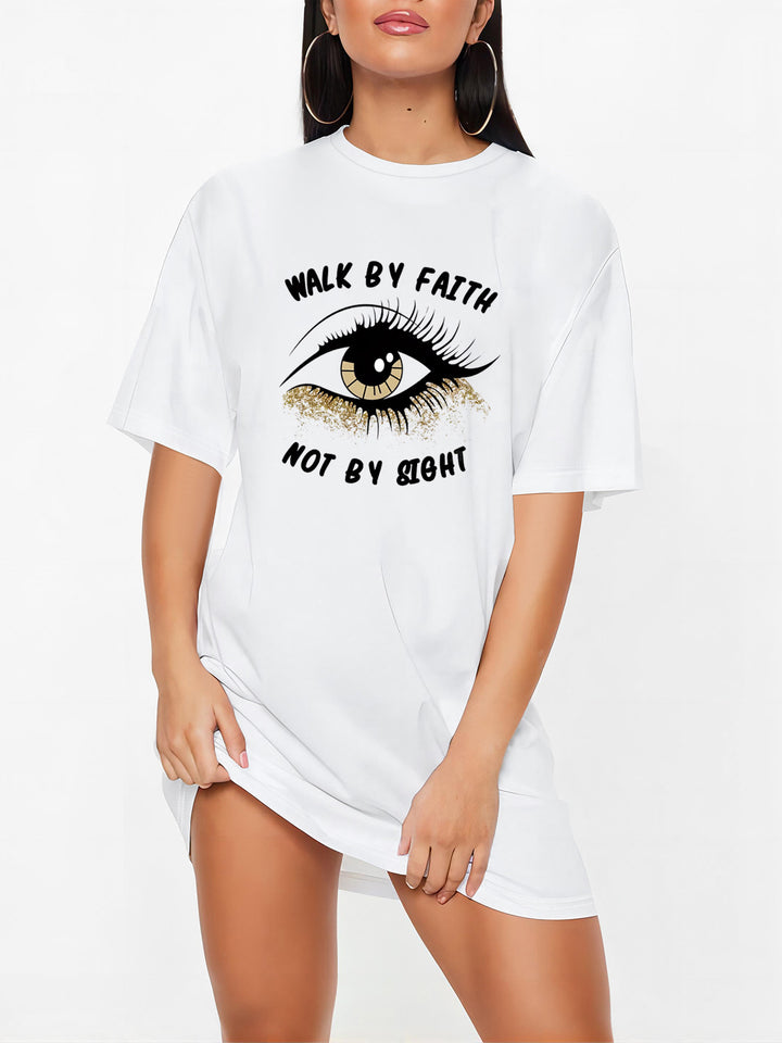 Damen Oversized T-Shirt mit inspirierendem Schriftzug und auffälligem Grafikdesign Drune