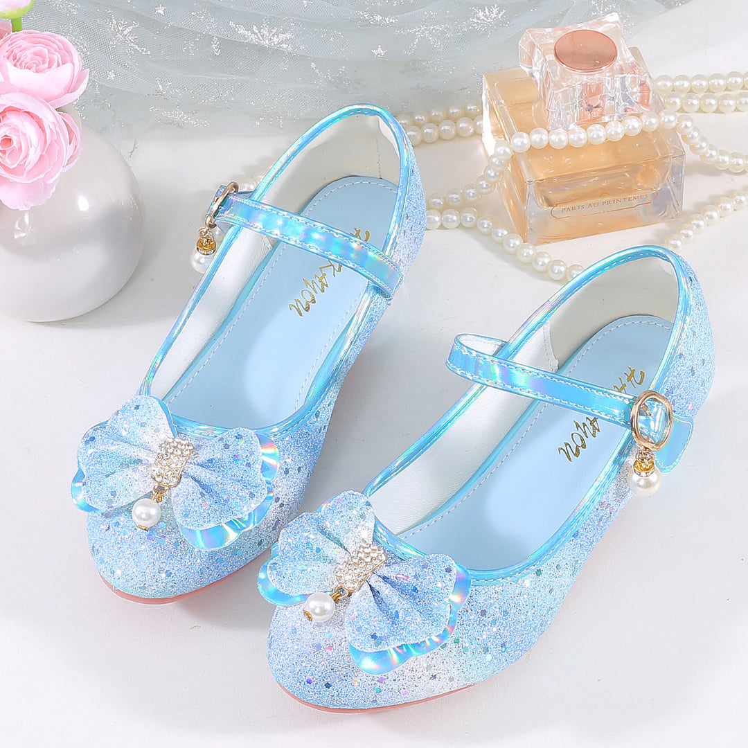 Mädchen Elegante Ballerina-Schuhe mit funkelnden Schleifen und Strass Drune