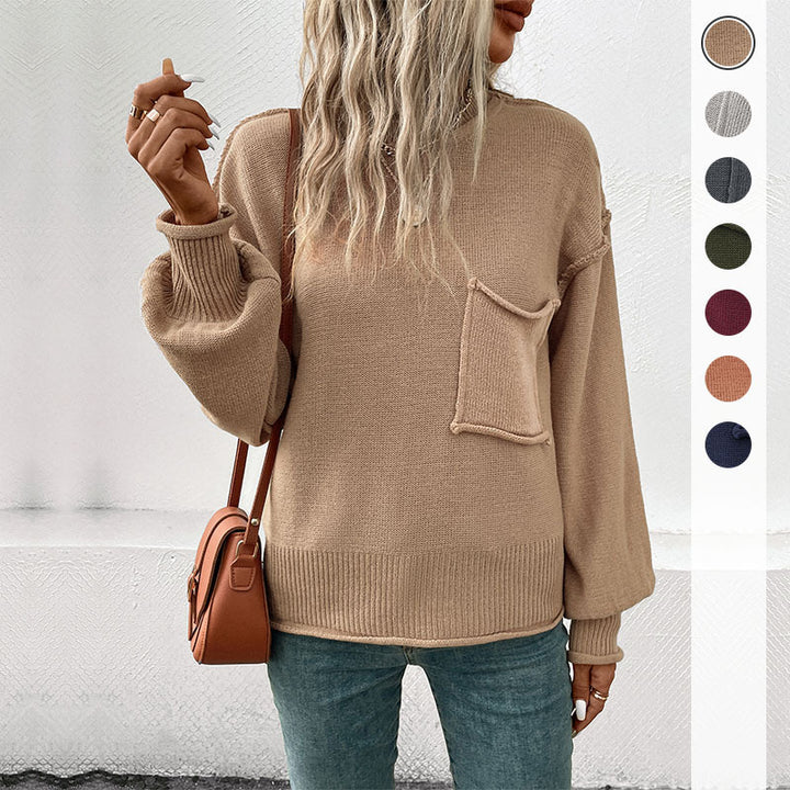 Damen Modischer Pullover mit praktischem Taschen-Design Drune