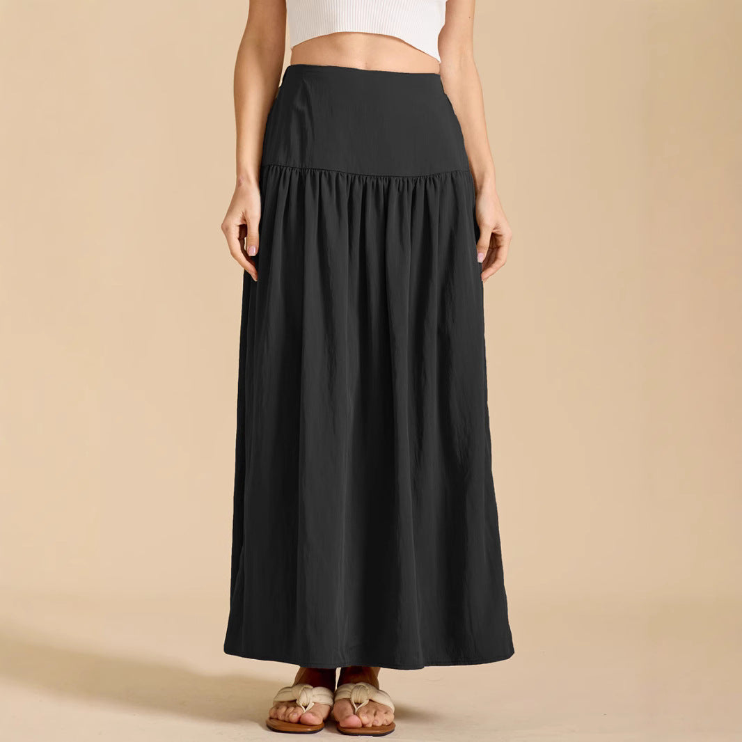 Damen Maxi-Rock mit elastischem Taillenbund und fließendem Schnitt Drune