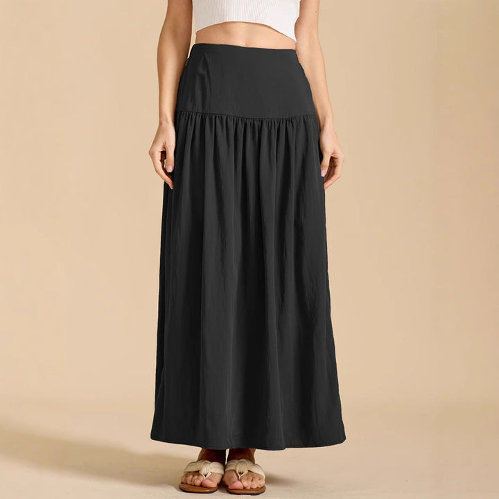Damen Maxi-Rock mit elastischem Taillenbund und fließendem Schnitt Drune