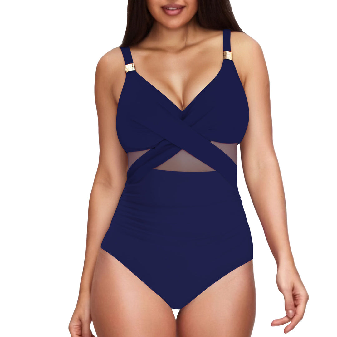 Damen Eleganter Einteiler mit transparenter Einsätzen Drune