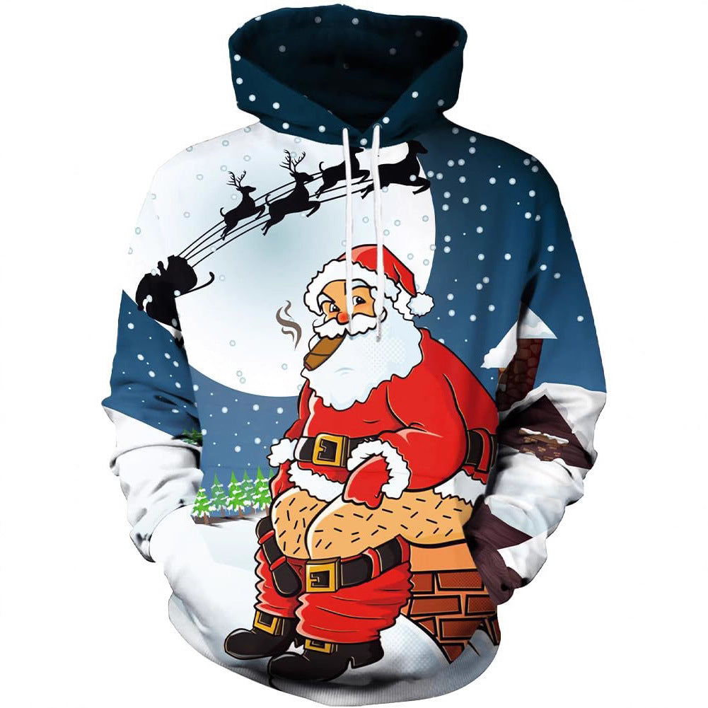 Damen Humorvoller Weihnachts-Kapuzenpullover Drune