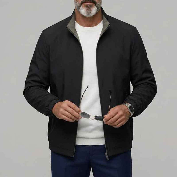 Herren Moderne Übergangsjacke mit hohem Kragen und praktischen Taschen Drune