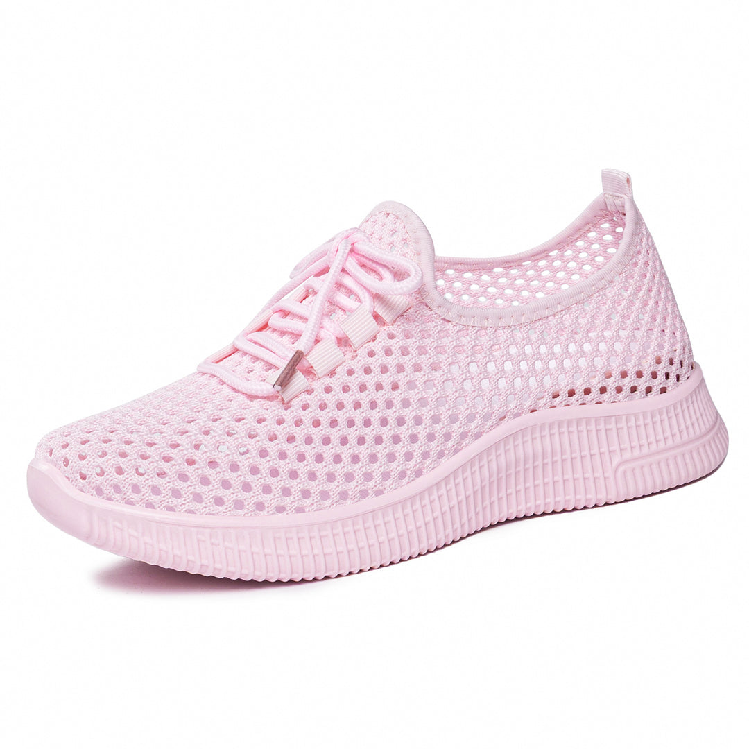 Damen nan atmungsaktiver Mesh-Slip-On Sneaker mit elastischer Schnürung und flexibler Profilsohle Drune