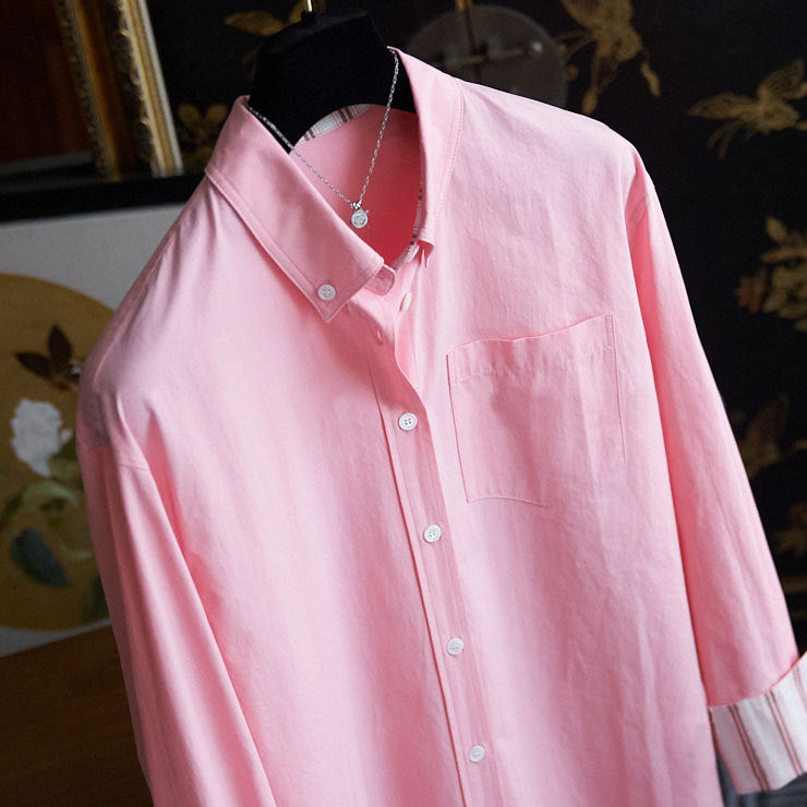 Damen Modische Bluse mit feinen Streifen Drune