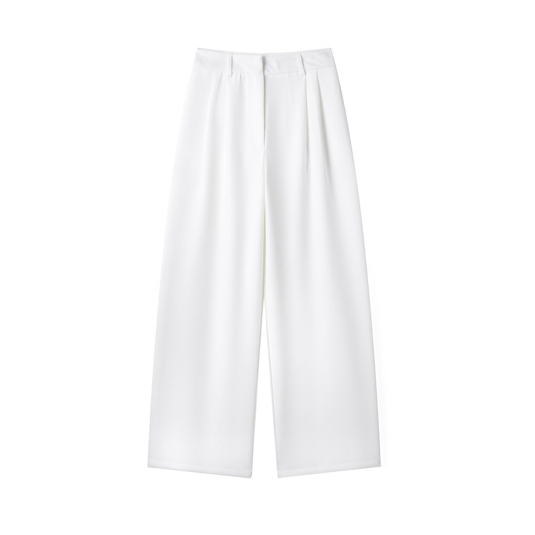 Damen weit geschnittene High-Waist-Stoffhose Drune