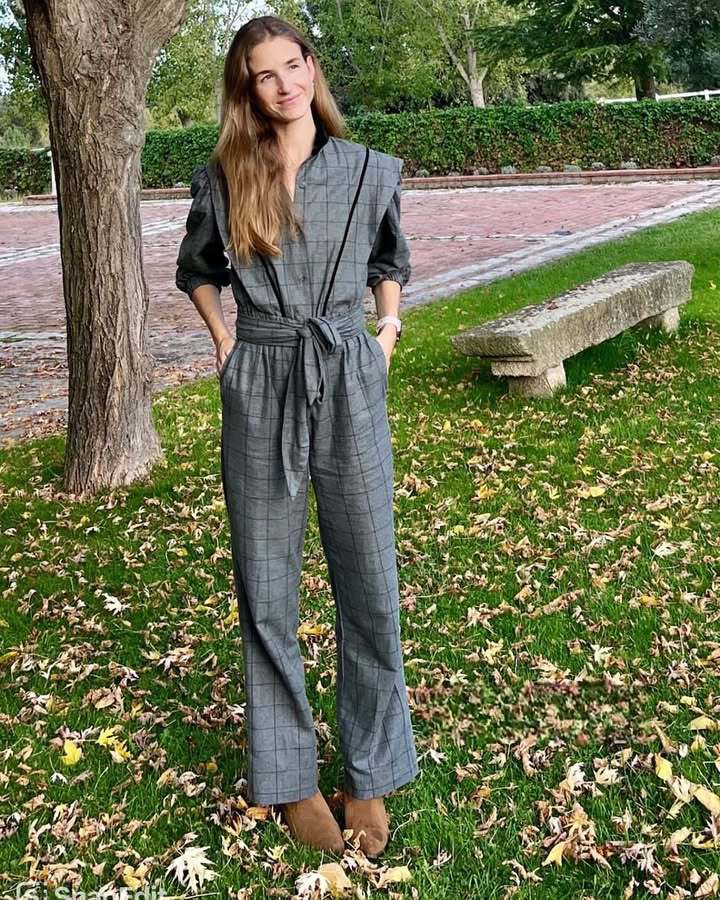 Damen Jumpsuit mit maßgeschneidertem Schnitt und grafischem Karomuster Drune