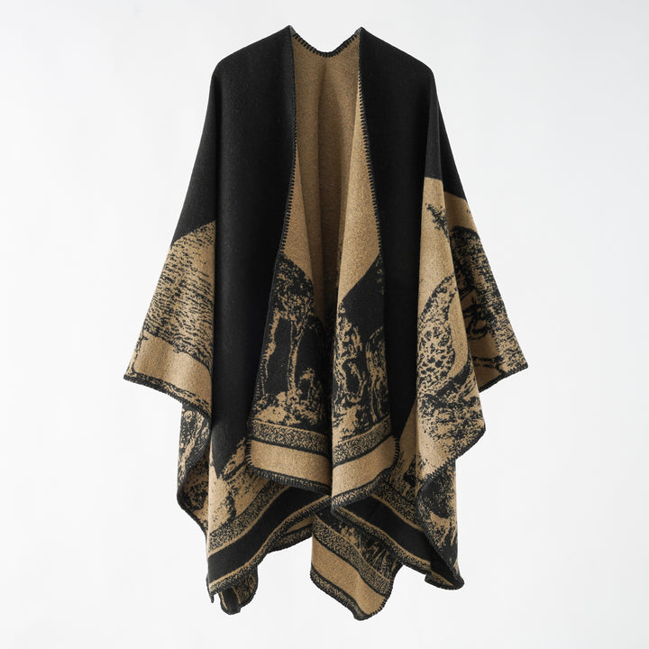 Damen Jacquard-Wollmix-Überwurf mit offenem Kimono-Fall und weichem Griff Drune