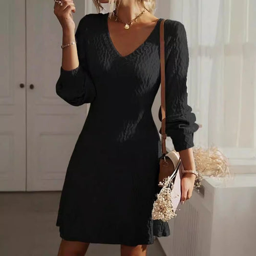 Damen Wickelkleid mit strukturiertem Muster und V-Ausschnitt Drune