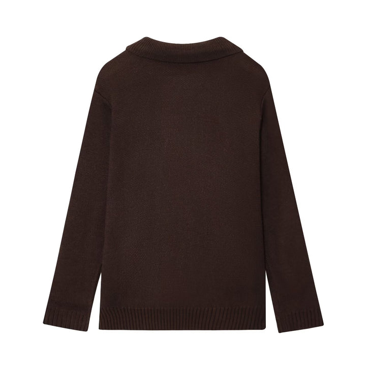 Damen elegante Strickjacke mit doppelter Knopfleiste und praktischen Taschen Drune