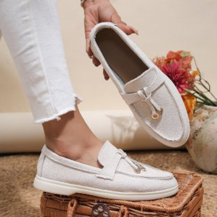 Damen nan bequeme Slip-On Loafer mit dekorativem Quastenbesatz und ergonomischer Gummisohle Drune