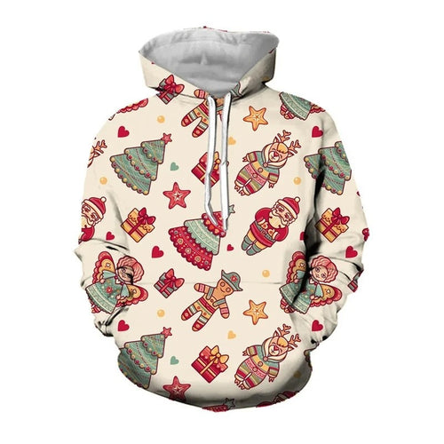 Damen Lustiger Weihnachts-Kapuzenpullover mit festlichem Motiv Drune