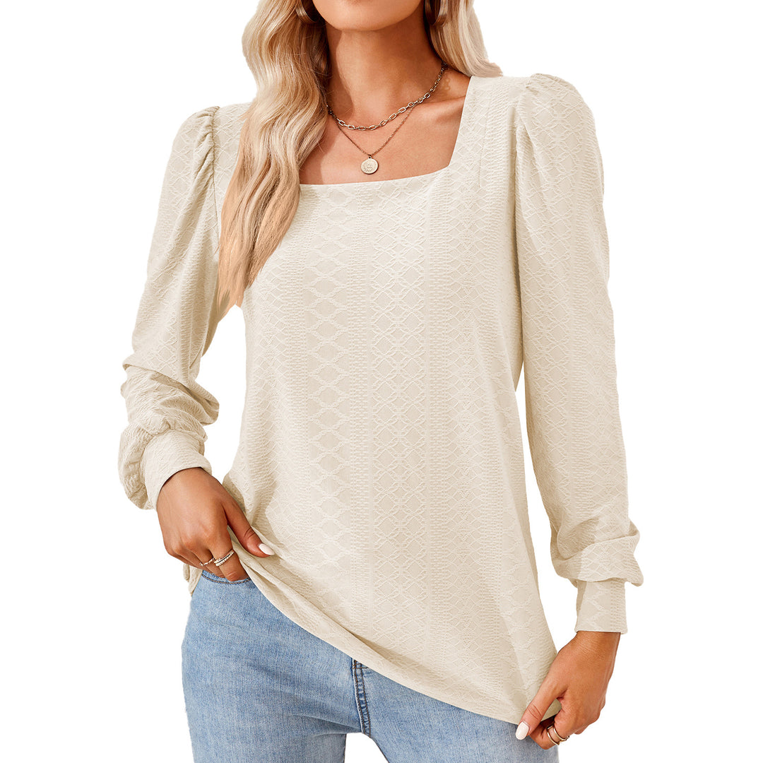 Damen Leichtes Blusenshirt mit eleganten Puffärmeln und strukturiertem Design Drune
