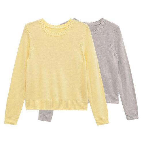 Damen Feinstrickpullover mit Rundhalsausschnitt und feinem Garn Drune