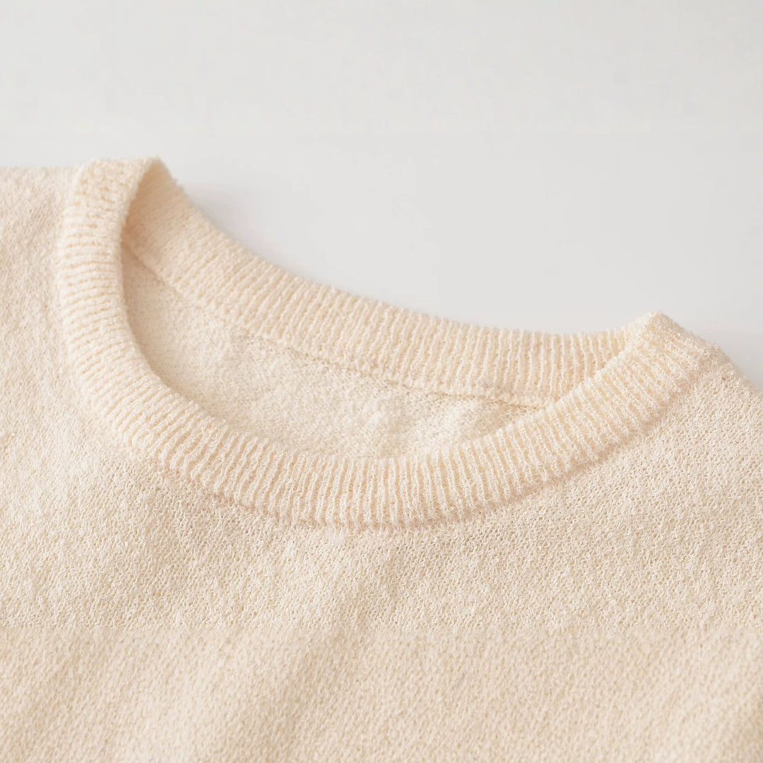 Damen Feinstrickpullover mit Spitzenbesatz und Bogenkante Drune