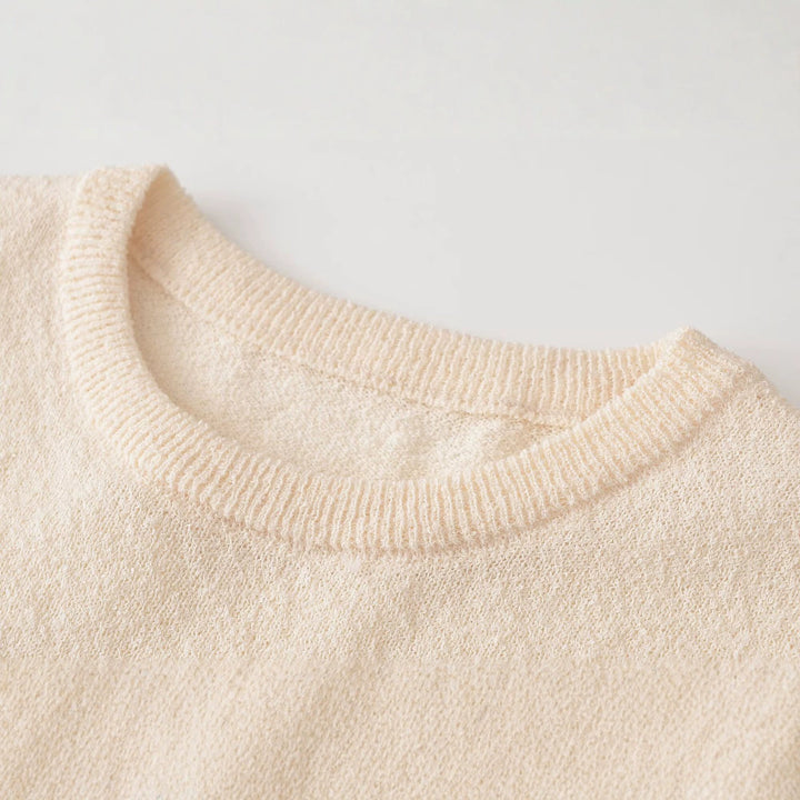 Damen Feinstrickpullover mit Spitzenbesatz und Bogenkante Drune