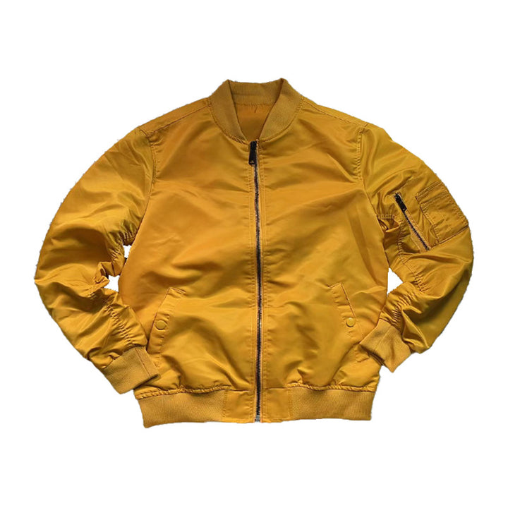 Herren nan leichte Nylon-Bomberjacke mit Ärmel-Reißverschlusstasche und elastischen Bündchen Drune
