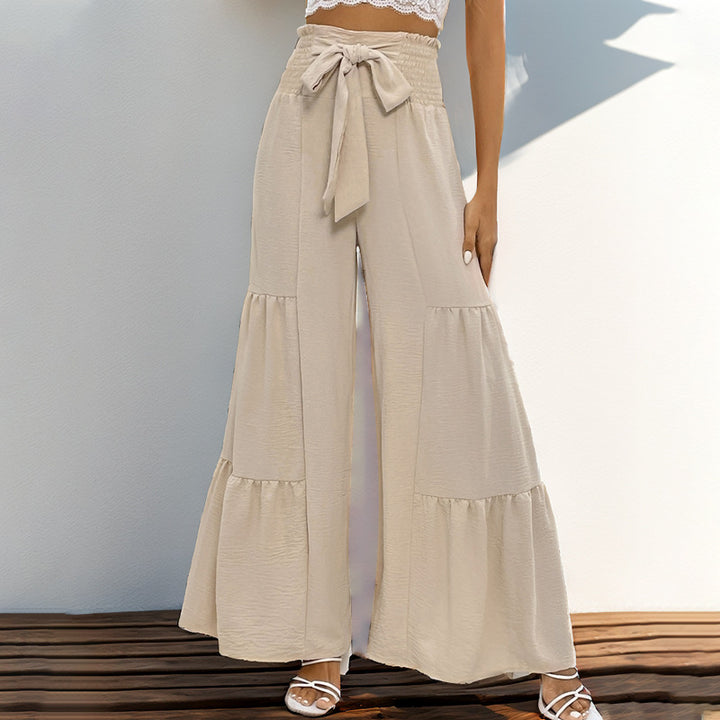 Damen Fließende Palazzo-Hose mit Gürteldetail Drune