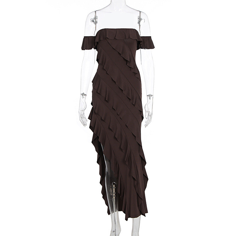 Damen Rüschendes Maxi-Kleid Drune