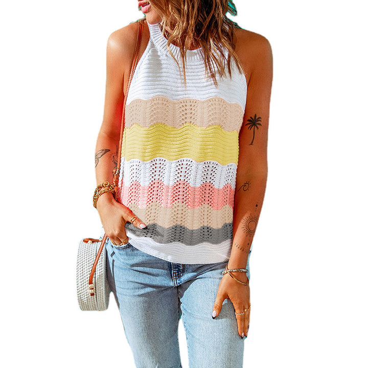 Damen lässiges Stricktop mit kreativem Wellenmuster und luftiger Passform Drune