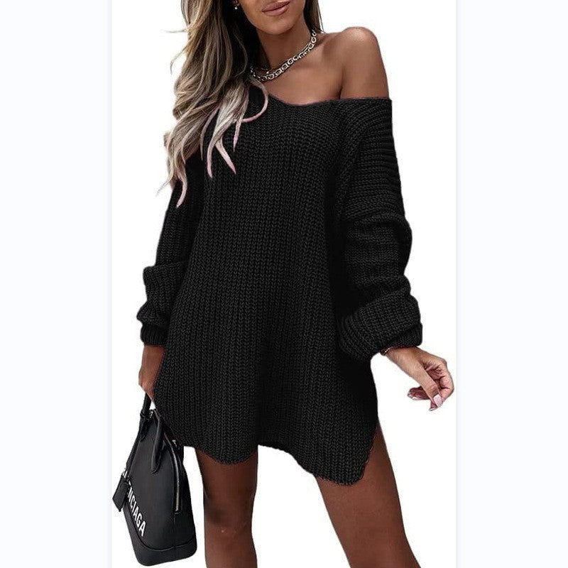 Damen Oversized Strickkleid Drune